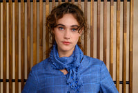 Foulard losange cachemire & soie brodé