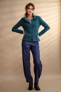 Pantalon jean marine jambe ample