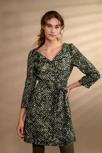Robe voile de laine verte