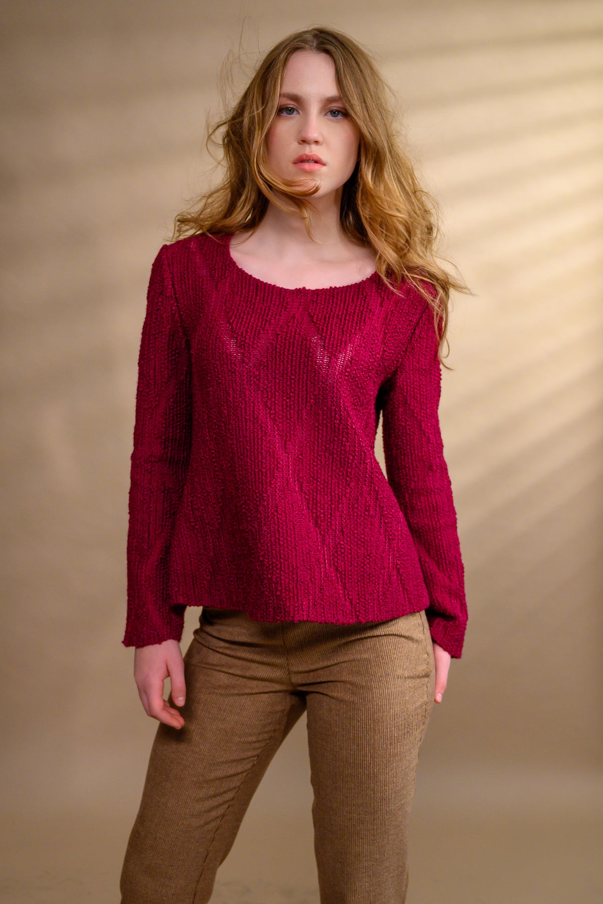 Pull laine losange sport chic