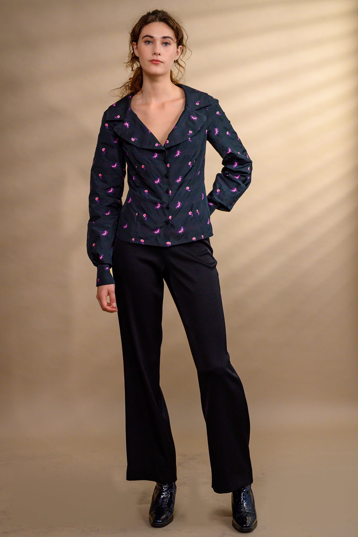 Pantalon triacétate taille haute