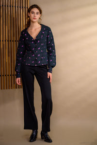 Pantalon triacétate taille haute