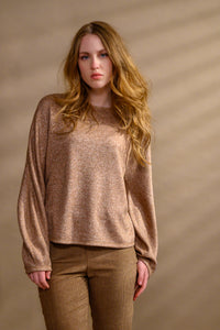 Pull réversible viscose & mérinos — beige