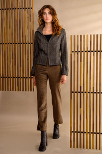 Pantalon velours cachemire brun