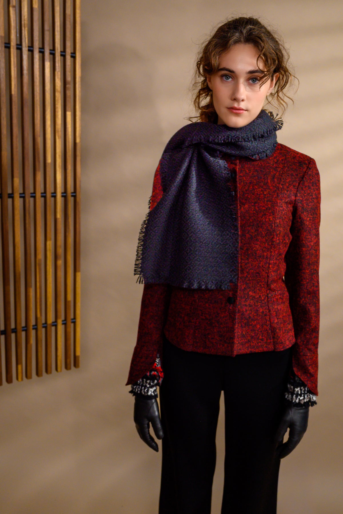 Foulard jacquard de cachemire à losanges