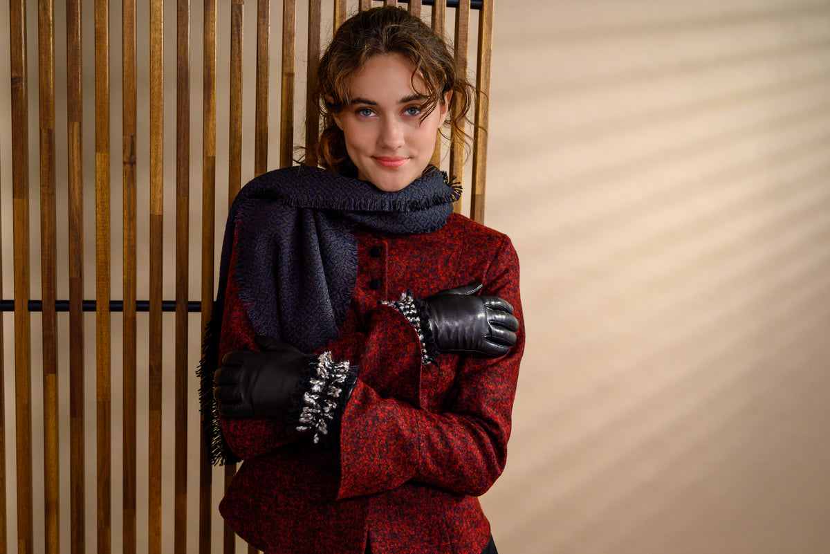 Foulard jacquard de cachemire à losanges