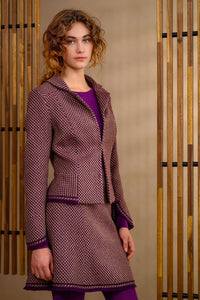 Veston tweed prune & beige