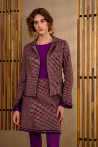 Veston tweed prune & beige