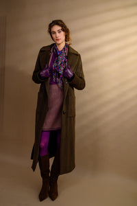 Manteau long alpaga chocolat