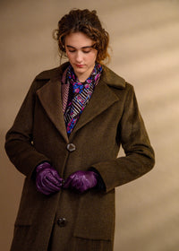 Manteau long alpaga chocolat