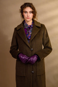 Manteau long alpaga chocolat