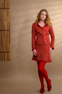 Veston tweed rouge & beige