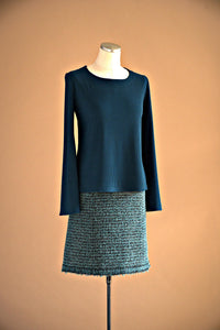 Pull viscose côtelé cintré