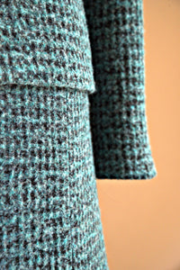 Veste laine bouillie turquoise