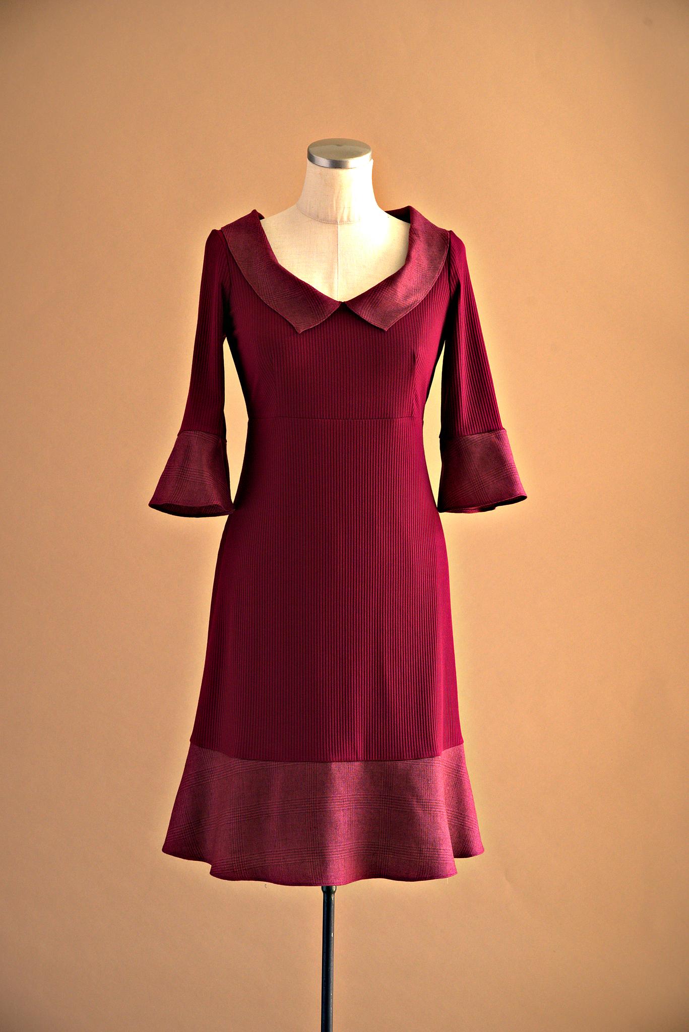 Robe deux tons voile de laine