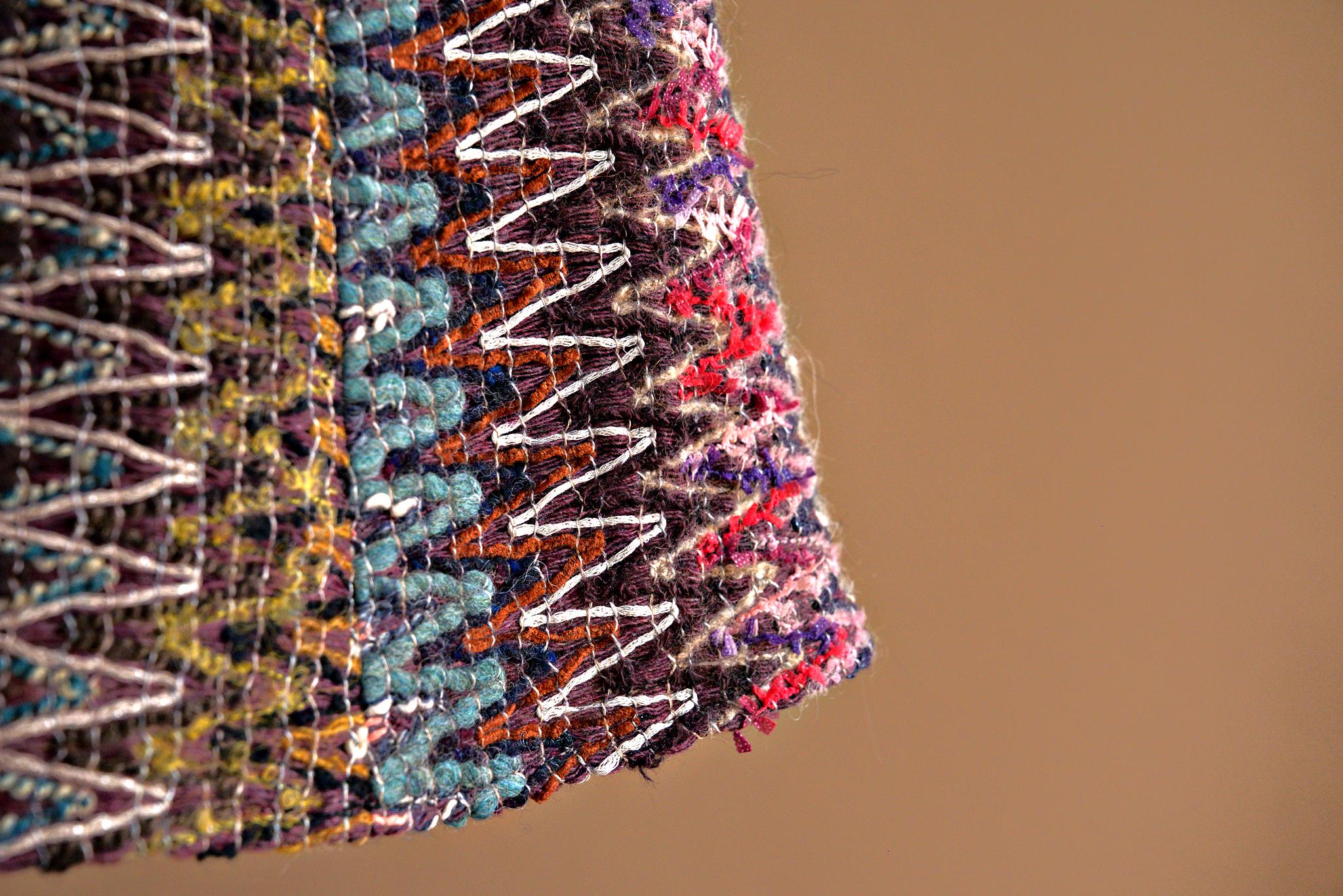 Jupe laine multicolore effet dentelle