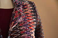 Veston laine multicolore effet dentelle