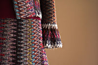 Veston laine multicolore effet dentelle