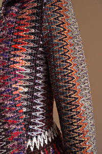 Veston laine multicolore effet dentelle