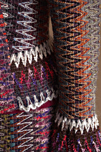 Veston laine multicolore effet dentelle