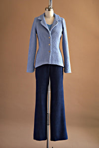 Veste tricot laine col tailleur