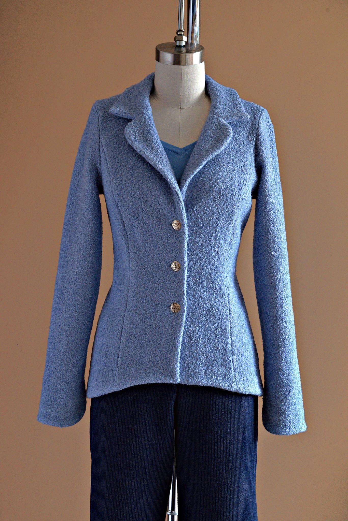 Veste tricot laine col tailleur