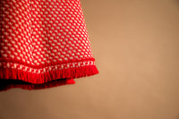 Jupe tweed rouge & beige