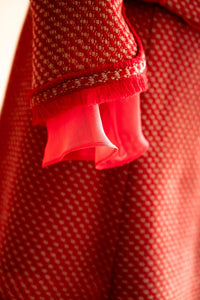 Veston tweed rouge & beige