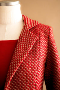Veston tweed rouge & beige