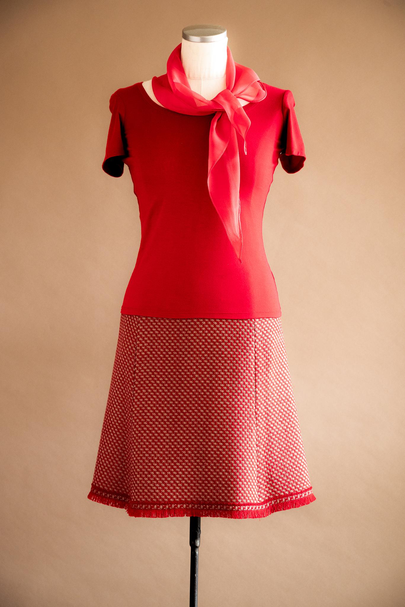 Foulard en soie rouge