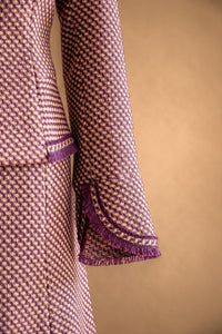 Veston tweed prune & beige