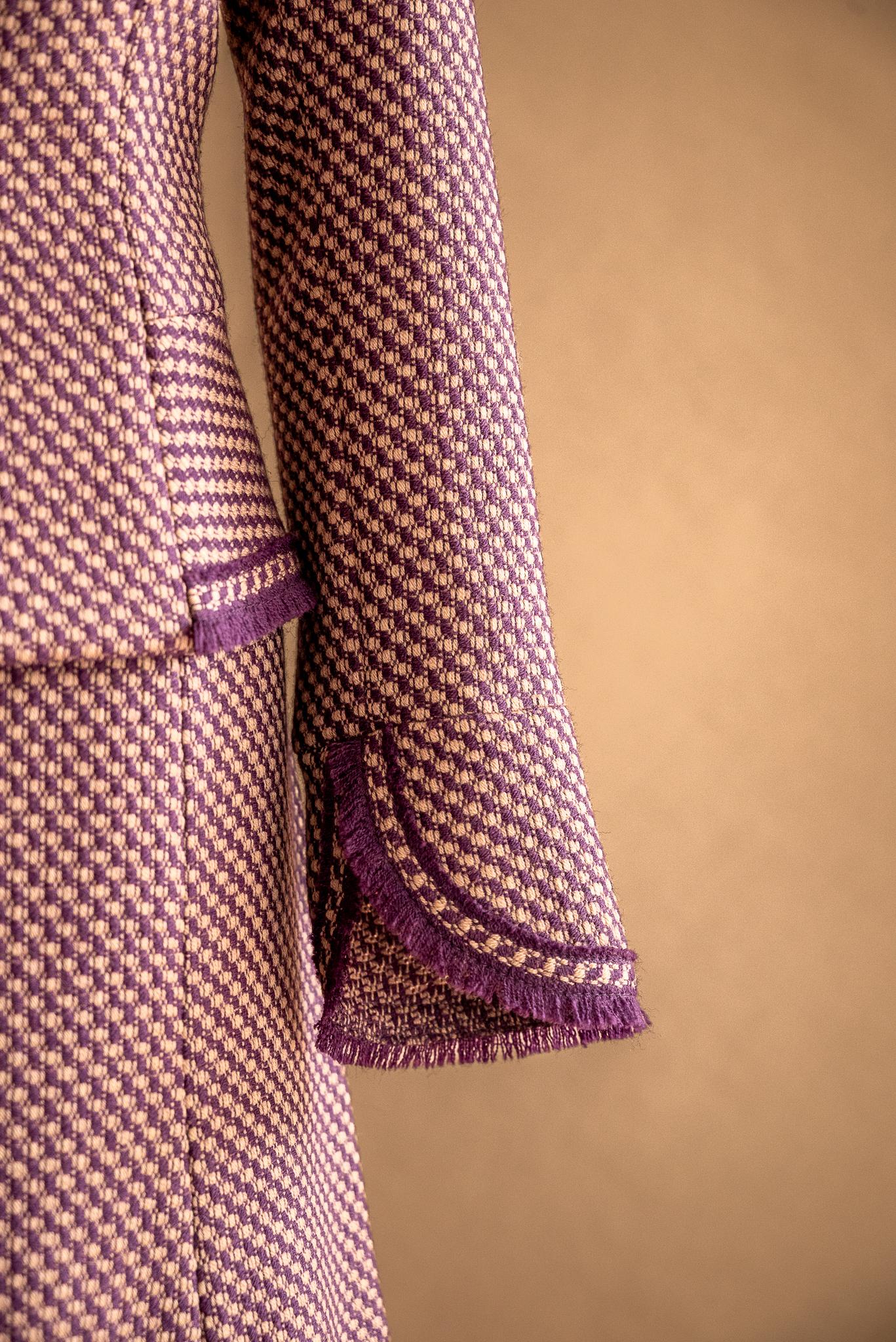Veston tweed prune & beige