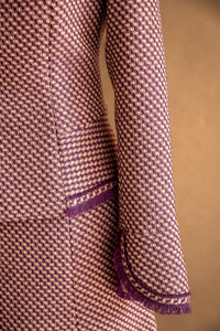 Veston tweed prune & beige