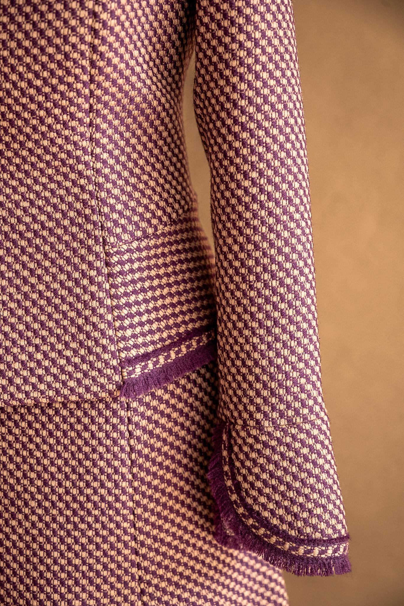 Veston tweed prune & beige