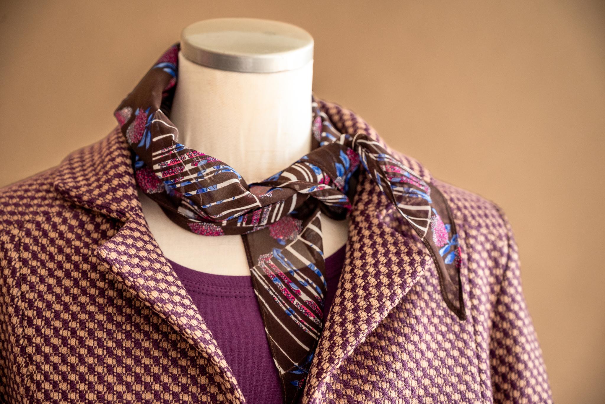 Veston tweed prune & beige