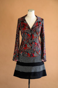 Chemisier satin paisley rouge