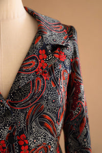 Chemisier satin paisley rouge