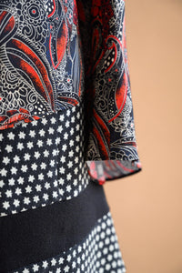 Chemisier satin paisley rouge