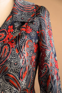 Chemisier satin paisley rouge