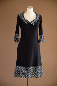 Robe deux tons crêpe de laine étoilé