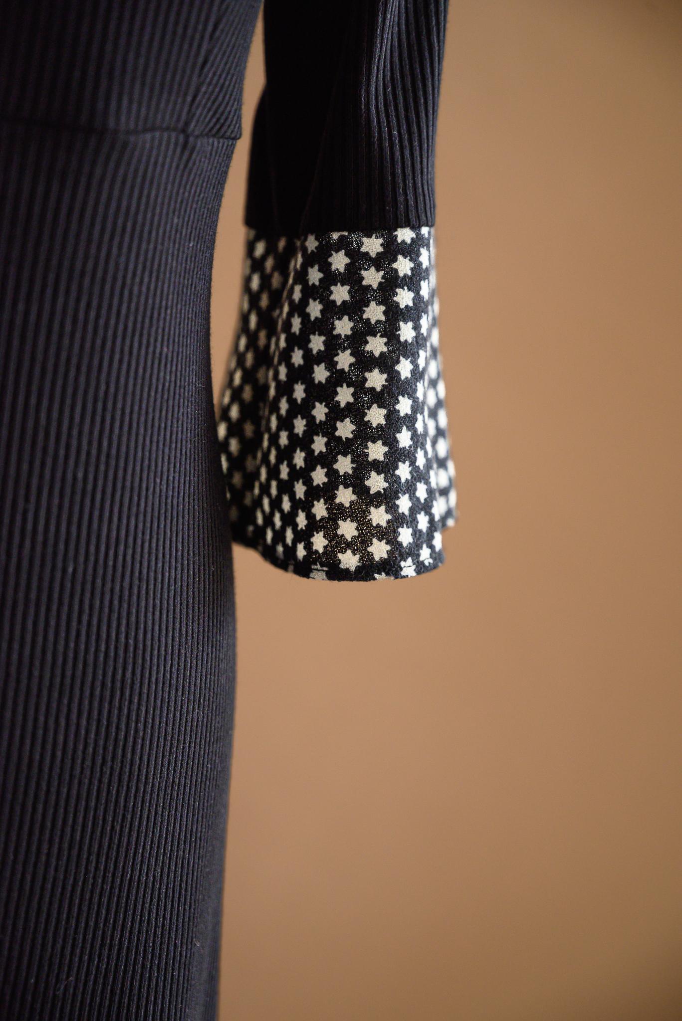 Robe deux tons crêpe de laine étoilé