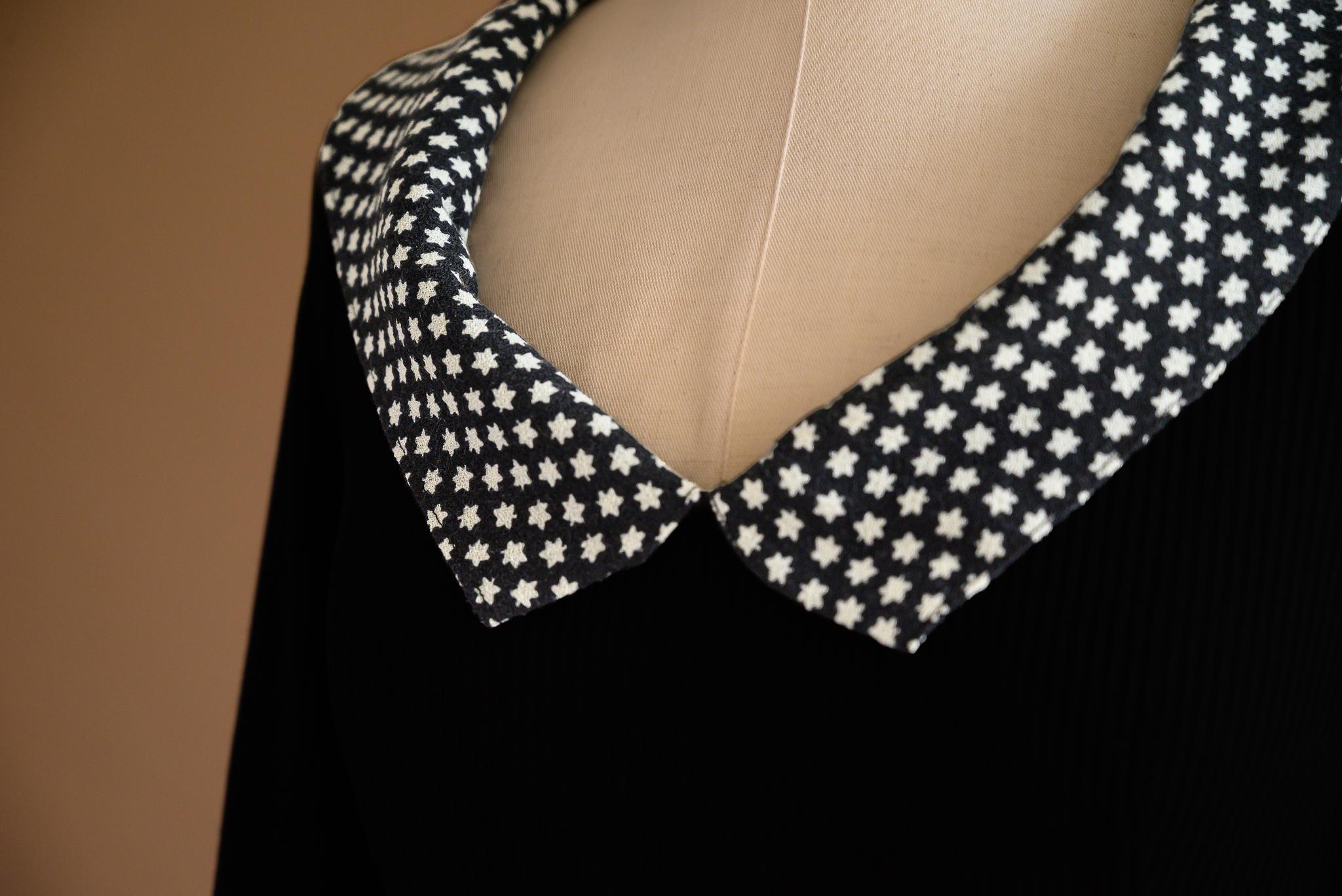 Robe deux tons crêpe de laine étoilé