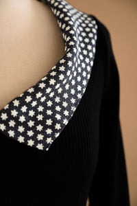 Robe deux tons crêpe de laine étoilé