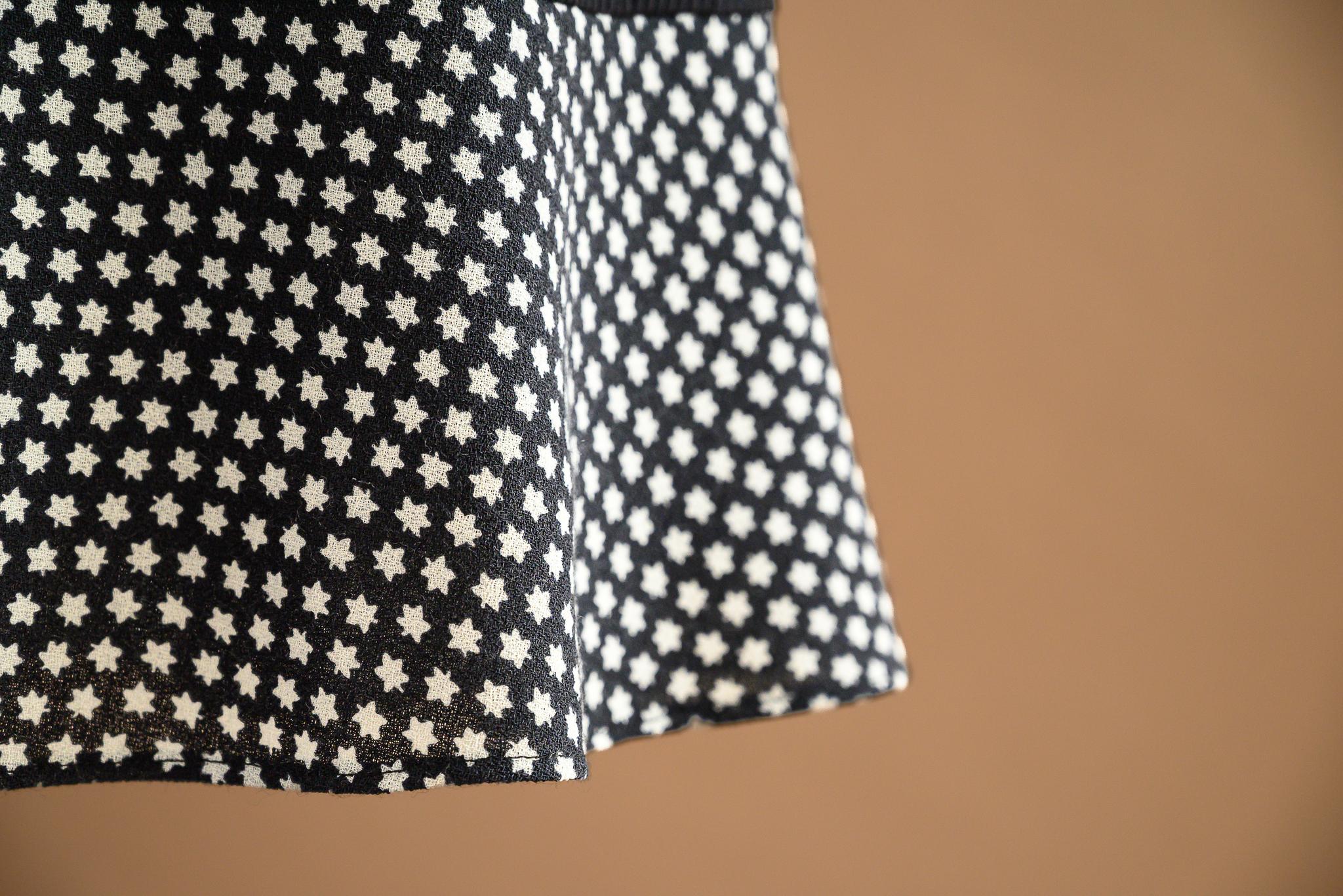 Robe deux tons crêpe de laine étoilé