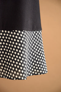 Robe deux tons crêpe de laine étoilé