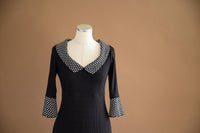 Robe deux tons crêpe de laine étoilé