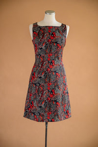 Robe satin paisley rouge