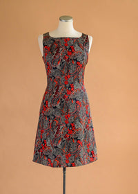 Robe satin paisley rouge
