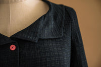Robe chemisier viscose gaufrée noire