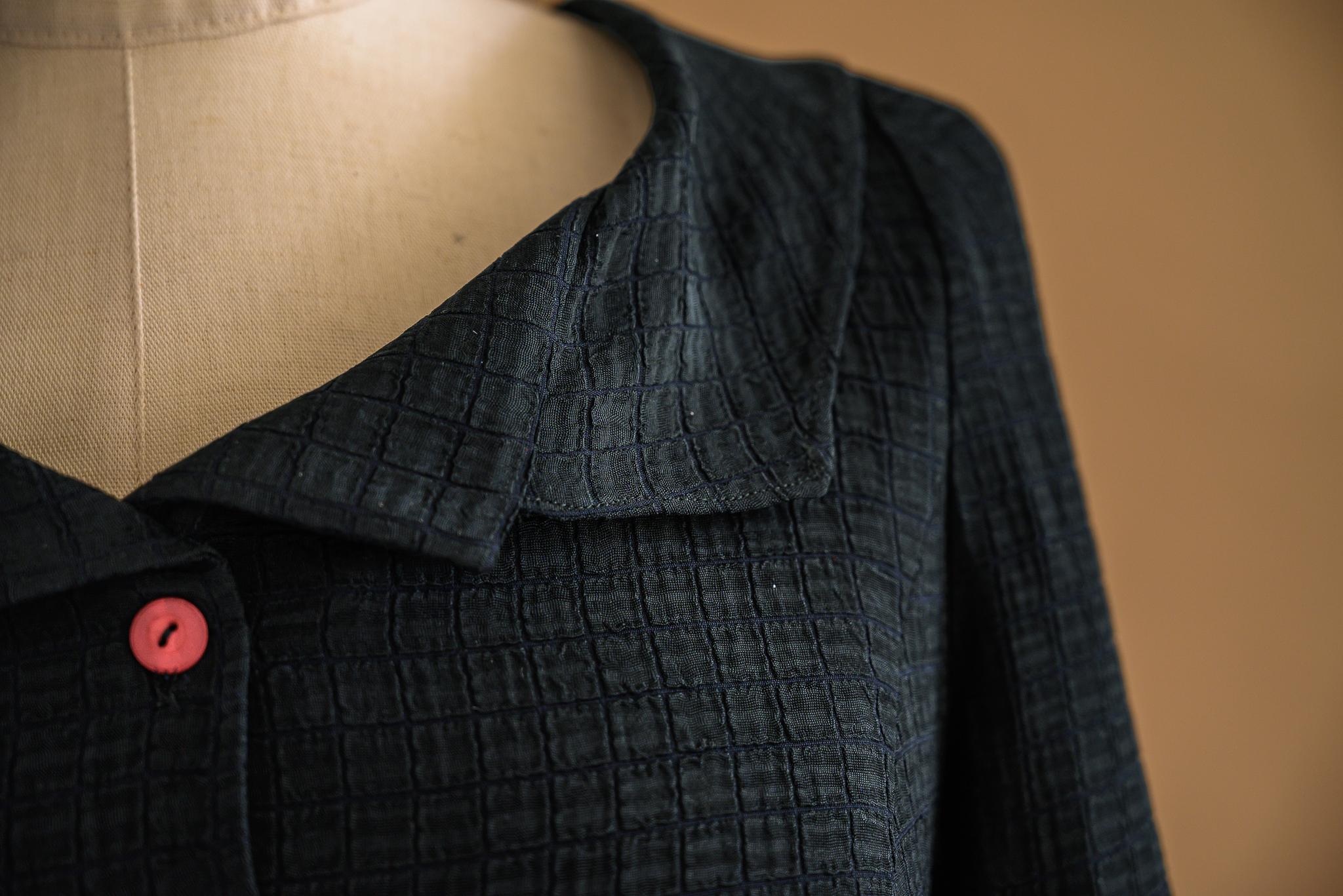 Robe chemisier viscose gaufrée noire